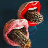 Ceramic Lips Flower Pot Decorative Sculpted