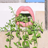 Ceramic Lips Flower Pot Decorative Sculpted