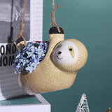 Ceramic Sloth Flower Pot with Hanging Design