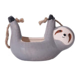 Ceramic Sloth Flower Pot with Hanging Design