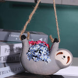 Ceramic Sloth Flower Pot with Hanging Design