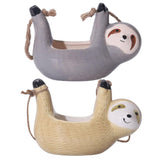 Ceramic Sloth Flower Pot with Hanging Design