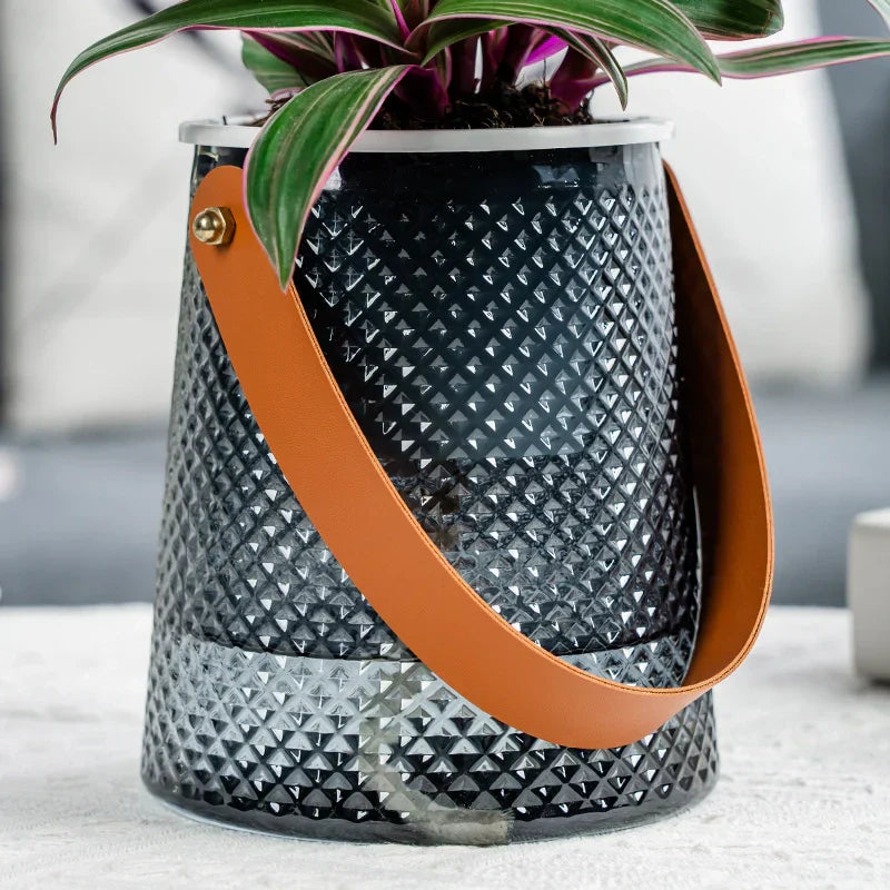 Clear Self Watering Planter with Carry Handle