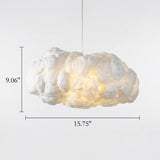 Cloud Fibre Pendant Light with Iron Frame