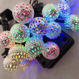 Colorful Metal Solar Light String with Orbs