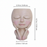 Decorative Acrylic Face Planter Sculpted