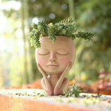 Decorative Acrylic Face Planter Sculpted