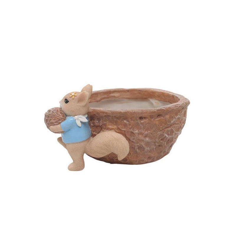 Decorative Cartoon Squirrel Flower Pot Resin