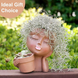 Decorative Ceramic Face Head Planters Dual