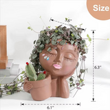 Decorative Ceramic Face Head Planters Dual