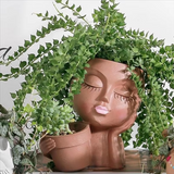Decorative Ceramic Face Head Planters Dual