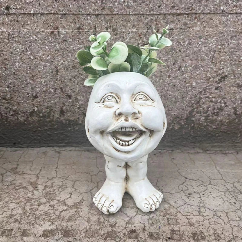 Decorative Funny Face Resin Succulent Planter