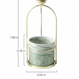 Decorative Metal Flower Pot with Bird Accent