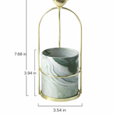 Decorative Metal Flower Pot with Bird Accent