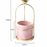 Decorative Metal Flower Pot with Bird Accent