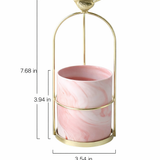 Decorative Metal Flower Pot with Bird Accent