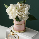 Decorative Metal Flower Pot with Bird Accent