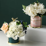 Decorative Metal Flower Pot with Bird Accent