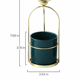 Decorative Metal Flower Pot with Bird Accent