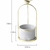 Decorative Metal Flower Pot with Bird Accent