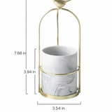 Decorative Metal Flower Pot with Bird Accent