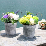 Decorative Metal Hanging Planter with Bucket
