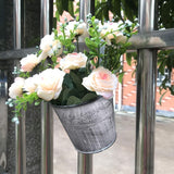Decorative Metal Hanging Planter with Bucket