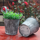 Decorative Metal Hanging Planter with Bucket