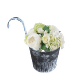 Decorative Metal Hanging Planter with Bucket