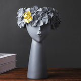Decorative Resin Face Sculpture Flower Vase