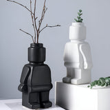 Decorative Resin Flower Pot with Robot Design
