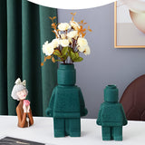 Decorative Resin Flower Pot with Robot Design