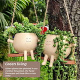 Decorative Resin Hanging Planter Smiling Face