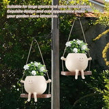 Decorative Resin Hanging Planter Smiling Face