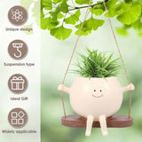 Decorative Resin Hanging Planter Smiling Face