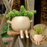 Decorative Resin Hanging Planter Smiling Face