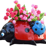 Decorative Resin Ladybug Flower Pot Accent