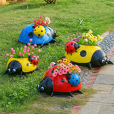 Decorative Resin Ladybug Flower Pot Accent
