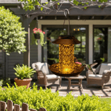 Decorative Solar Bird Feeder with LED Glow