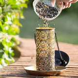 Decorative Solar Bird Feeder with LED Glow
