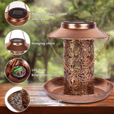 Decorative Solar Bird Feeder with LED Glow