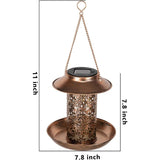 Decorative Solar Bird Feeder with LED Glow