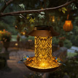 Decorative Solar Bird Feeder with LED Glow
