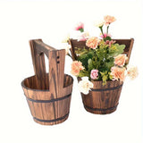 Decorative Wooden Bucket Planter Barrel Style