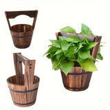 Decorative Wooden Bucket Planter Barrel Style