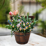 Decorative Wooden Bucket Planter Barrel Style