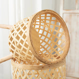 Decorative Woven Bamboo Flower Pot with Stand