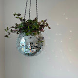 Disco Ball Hanging Planter with Mirror Finish
