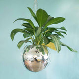 Disco Ball Hanging Planter with Mirror Finish