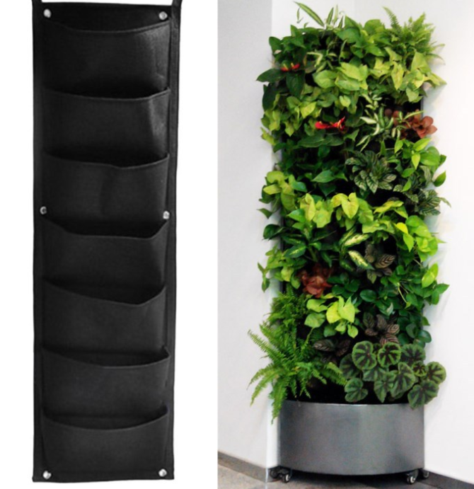 Fabric Wall Planter Pockets Vertical Design